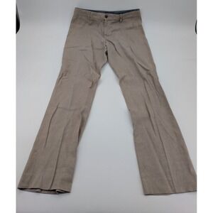 Fairlane Linen Blend Sraight Chino Pants Men's Size 34/34 Beige Flat Front